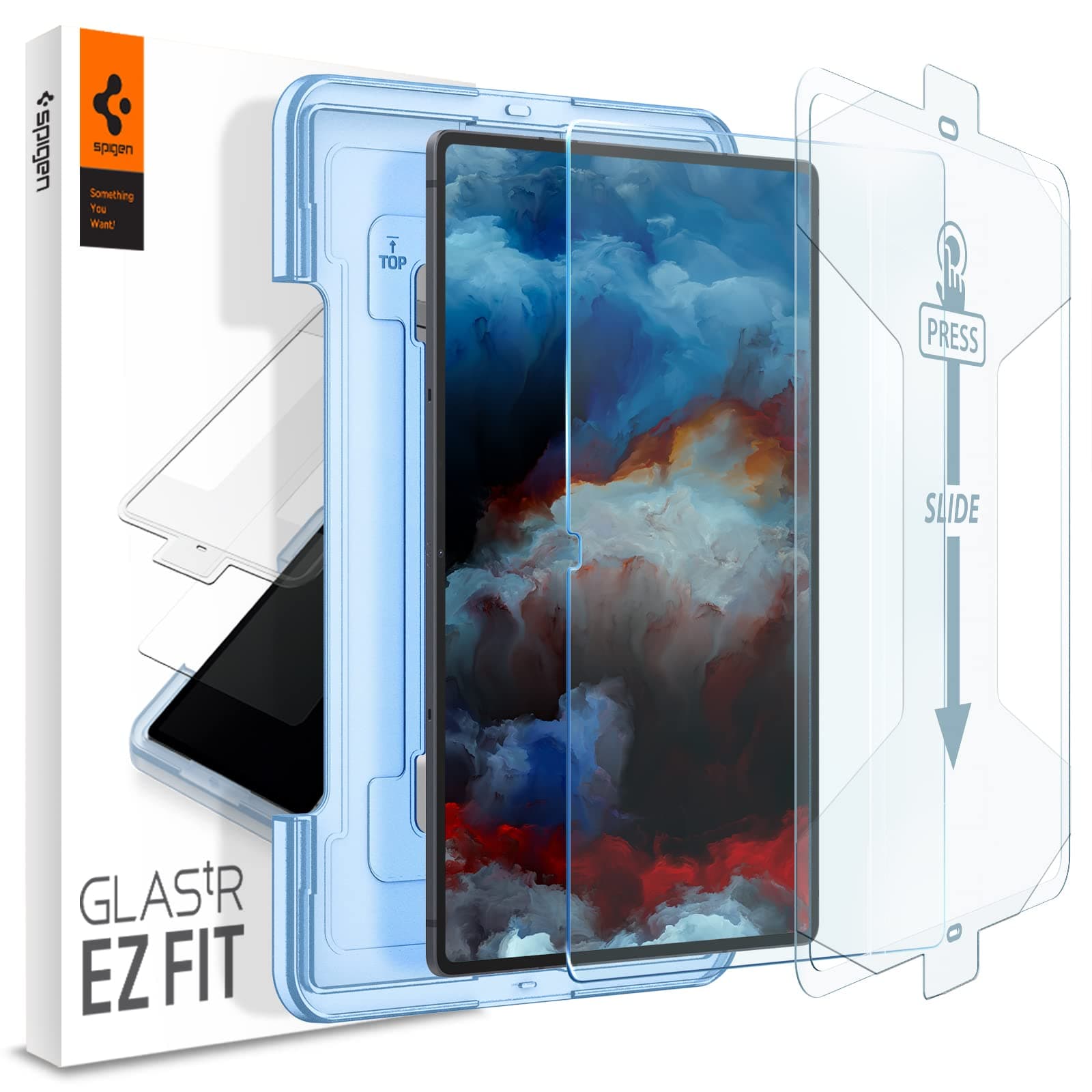 Висококачествено стъклено защитно покритие за дисплея на Samsung Galaxy Tab S8 Ultra (2022) - Spigen Tempered Glass GLAS.tR EZ Fit (прозрачно)