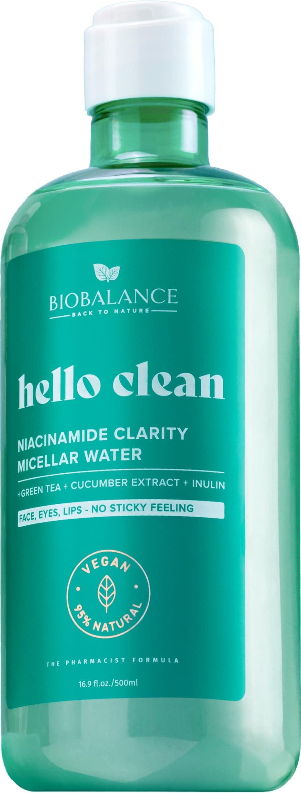 BIOBALANCE HELLO CLEAN МИЦЕЛАРНА ВОДА NIACINAMIDE 500ml / 9.352 /