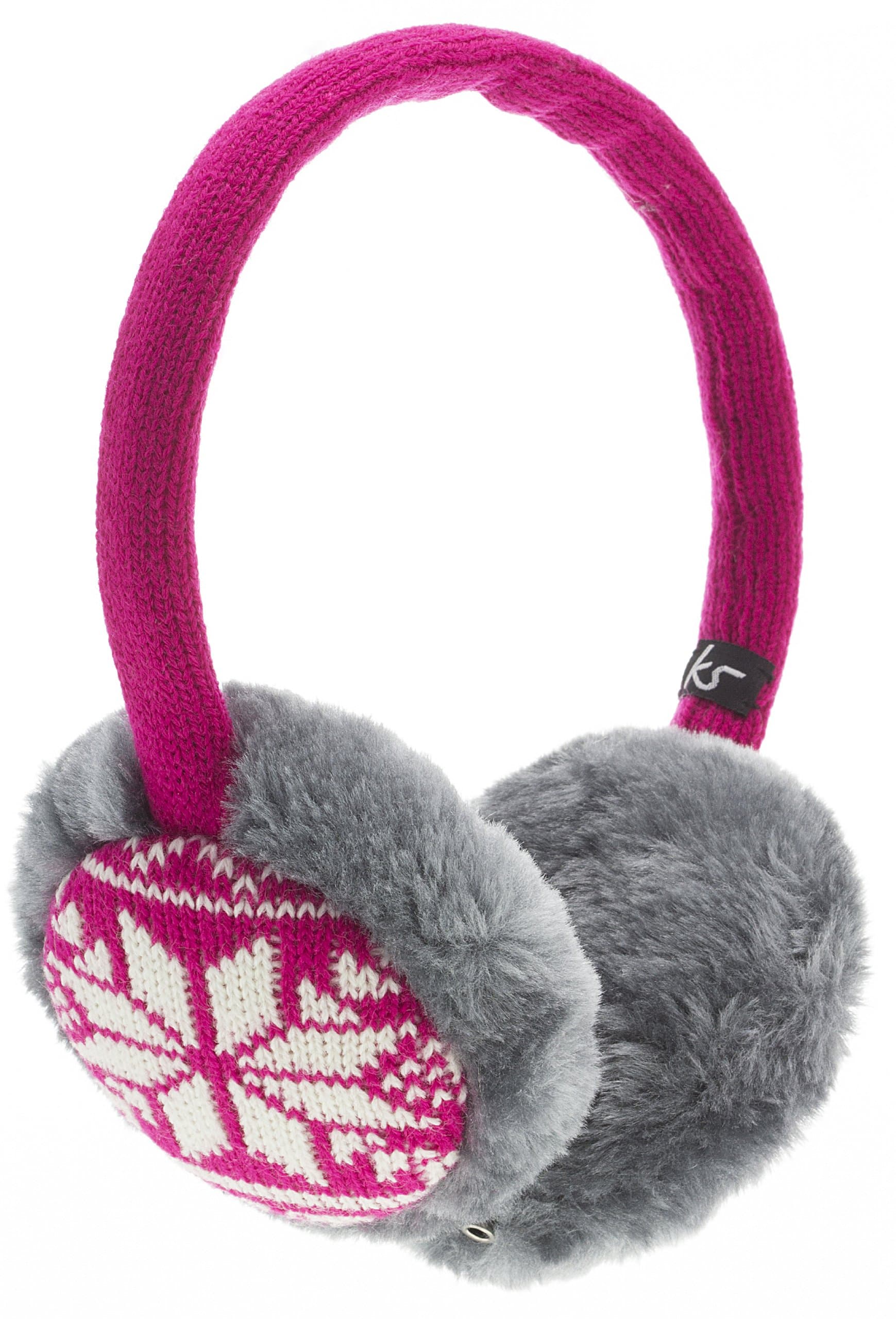 Ушанки с вградени слушалки и микрофон за iPhone и мобилни устройства - KitSound Earmuffs Fairislie (розов)