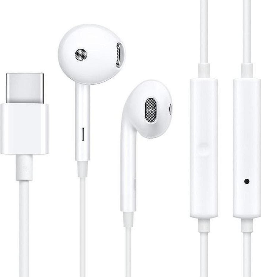 Слушалки с USB-C конектор с микрофон и управление на звука за мобилни устройства с USB-C порт (бял) - Oppo USB-C MH147 Headset (retail)