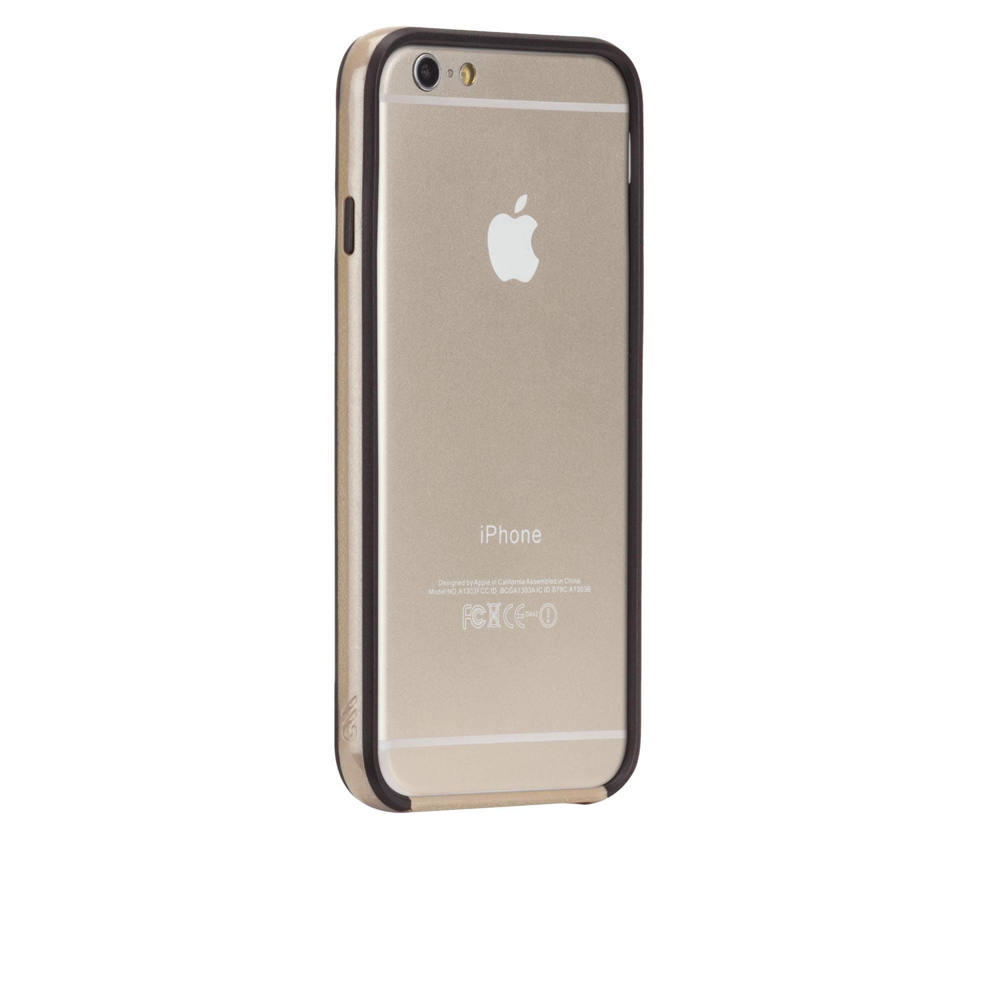 Бъмпер с висока защита за iPhone 6, iPhone 6S - CaseMate Tough Frame Case (черен-златист)