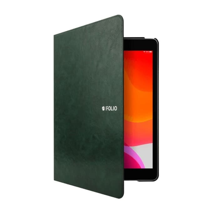 Кожен кейс с поставка и отделение за Apple Pencil за iPad 9 (2021), iPad 8 (2020), iPad 7 (2019) - SwitchEasy CoverBuddy Folio Case (тъмнозелен)