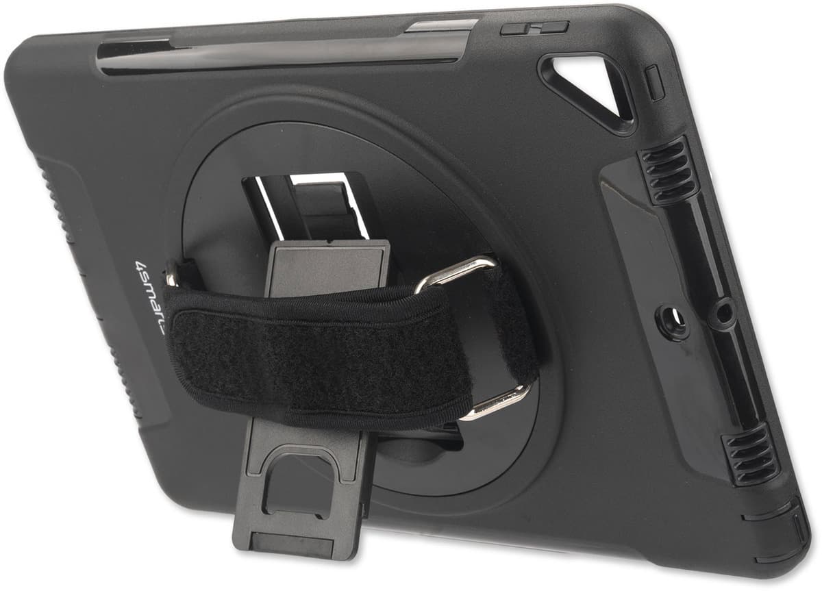 Удароустойчив калъф за iPad 7 (2019), iPad 8 (2020), iPad 9 (2021) - 4smarts Rugged Tablet Case Grip (черен)
