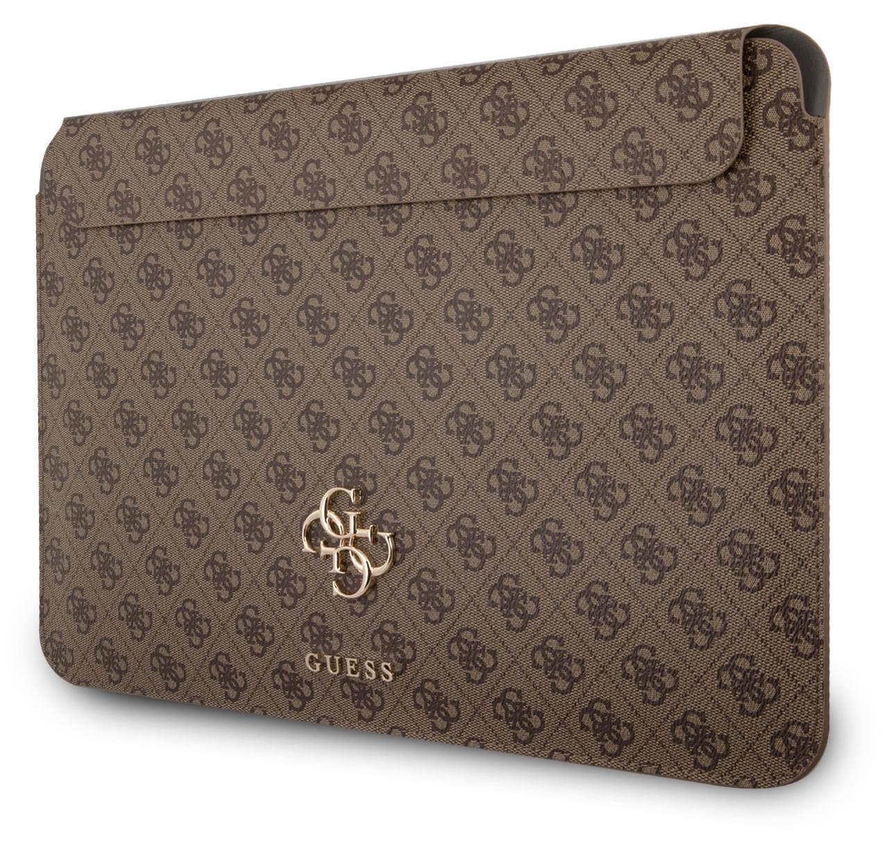 Дизайнерски кожен калъф за преносими компютри до 13 инча - Guess PU 4G Metal Logo Computer Sleeve 13 (кафяв)