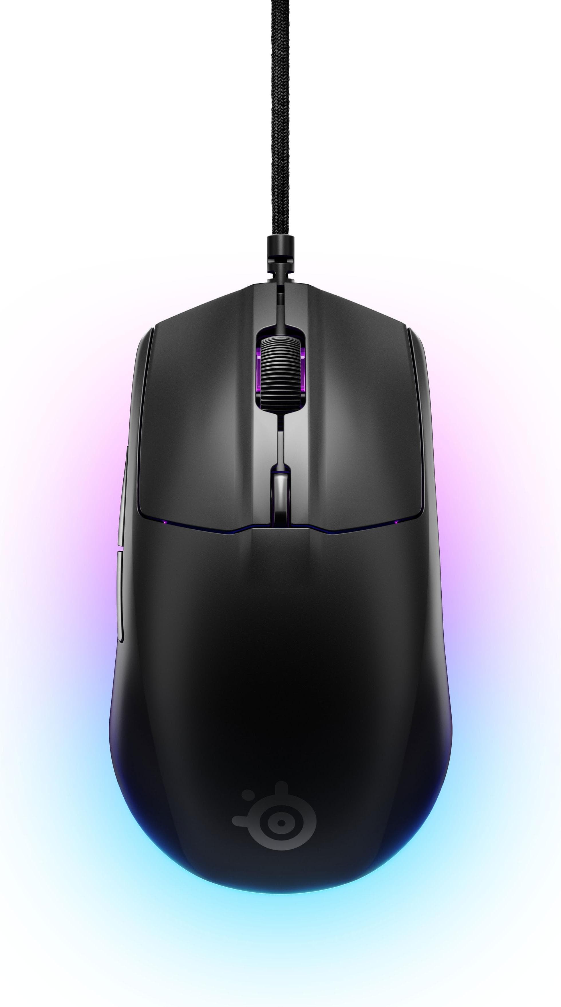 Мишка SteelSeries Rival 3 Gen2, оптична (8500 dpi), USB, черна, RGB подсветка, гейминг, 6 бутона