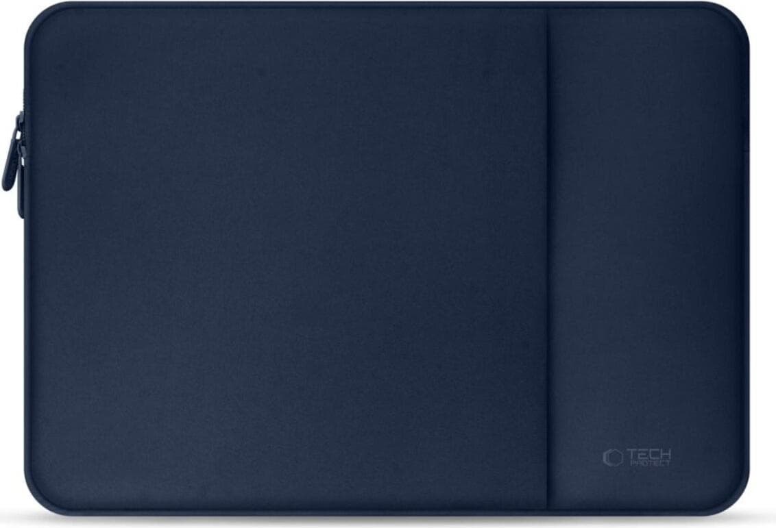 Качествен неопренов калъф с цип за MacBook Pro 16, Pro 15 и преносими компютри до 16 инча - Tech-Protect Neopren Sleeve 16 (тъмносин)