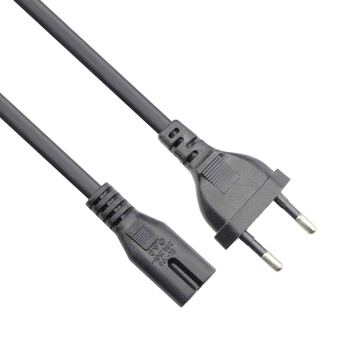 Захранващ кабел за лаптоп VCom CE023-1.8, 250V, 2pin, 1.8м