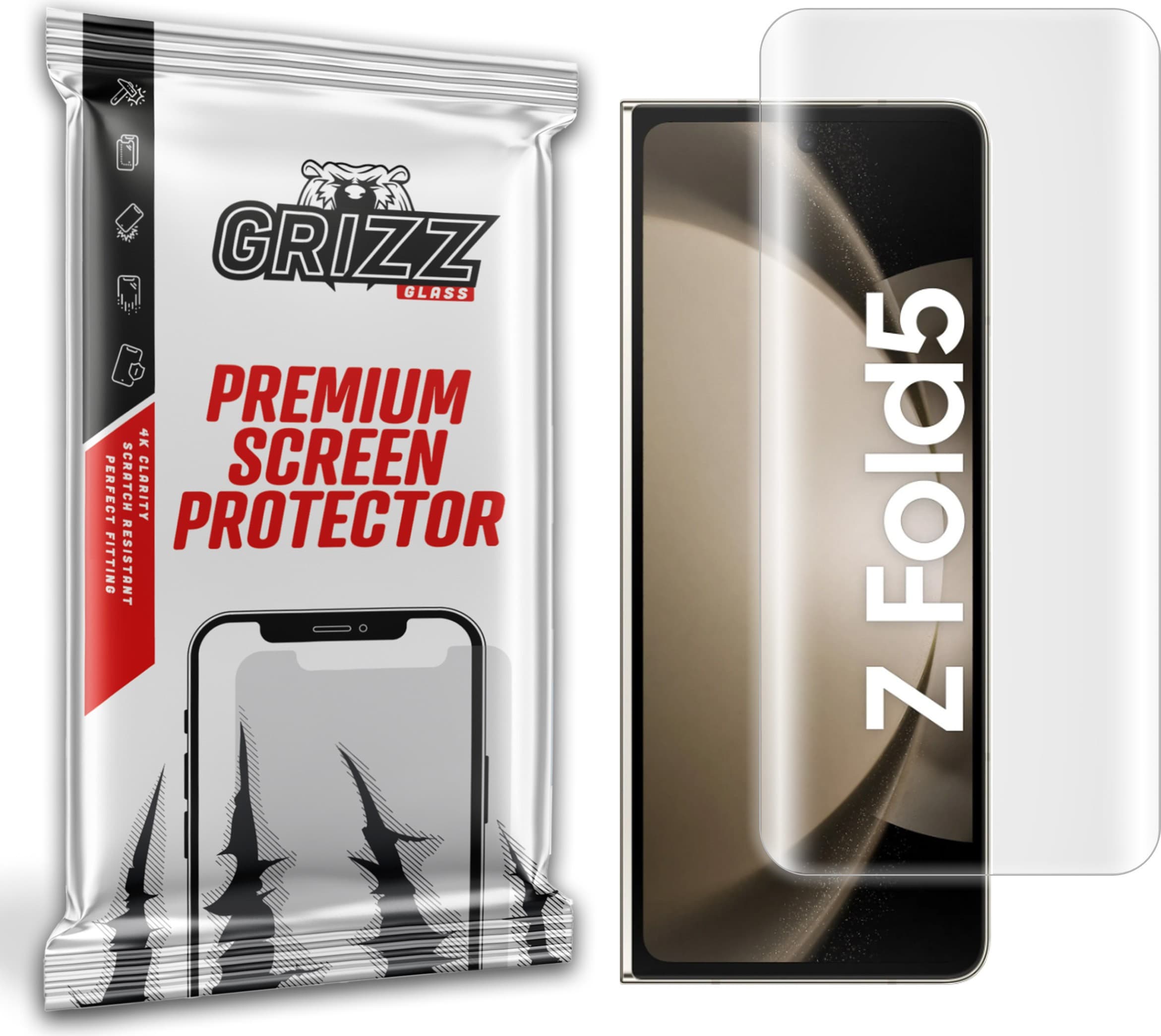 Хибридно защитно покритие за дисплея на Samsung Galaxy Z Fold5 - GrizzGlass Hydrofilm Screen Protector Screen Protector (прозрачен)