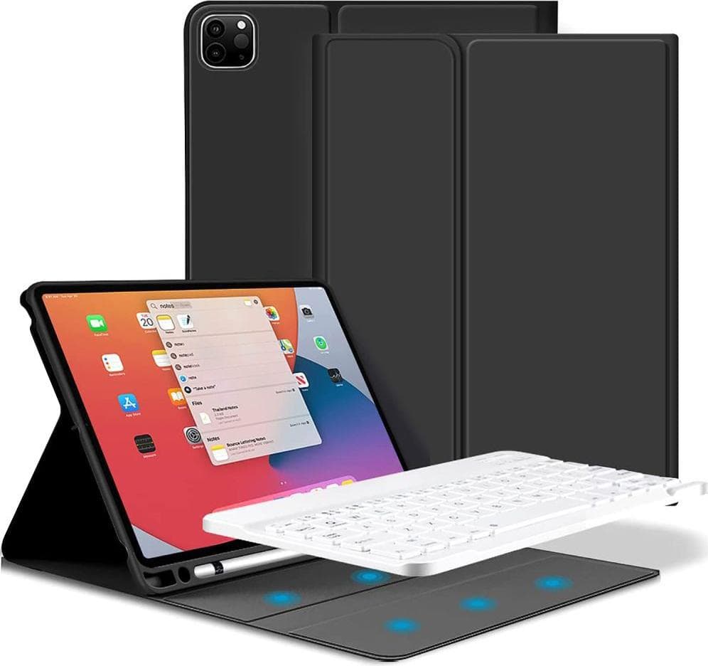 Кожен калъф и безжична блутут клавиатура за iPad Pro 11 M2 (2022), iPad Pro 11 M1 (2021), iPad Pro 11 (2020) - Tech-Protect SC Pen Case and Bluetooth Keyboard (черен)