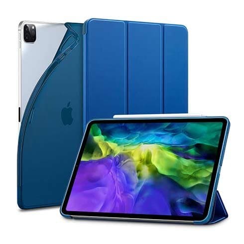 Полиуретанов калъф с поставка за iPad Pro 11 M1 (2021), iPad Pro 11 (2020), iPad Pro 11 (2018) - ESR Rebound Slim Case (тъмносин)