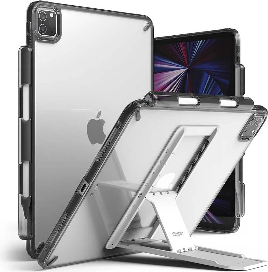 Удароустойчив хибриден кейс и сгъваема поставка за iPad Pro 11 M1 (2021), iPad Pro 11 (2020) - Ringke Fusion Combo Case (тъмносив)