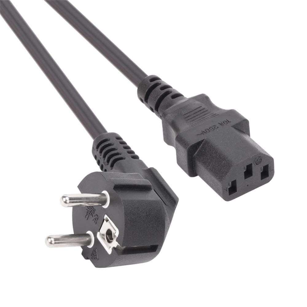 Захранващ кабел за компютър VCom CE021, от Schuko (м) към IEC 60320 C13 (м), 1.5m, черен