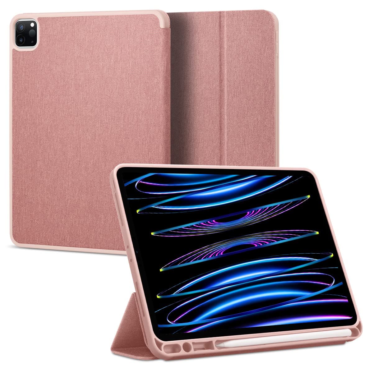 Термополиуретанов (TPU) кейс и поставка за iPad Pro 11 M2 (2022), iPad Pro 11 M1 (2021), iPad Pro 11 (2020), iPad Pro 11 (2018) - Spigen Urban Fit Case (розово злато)