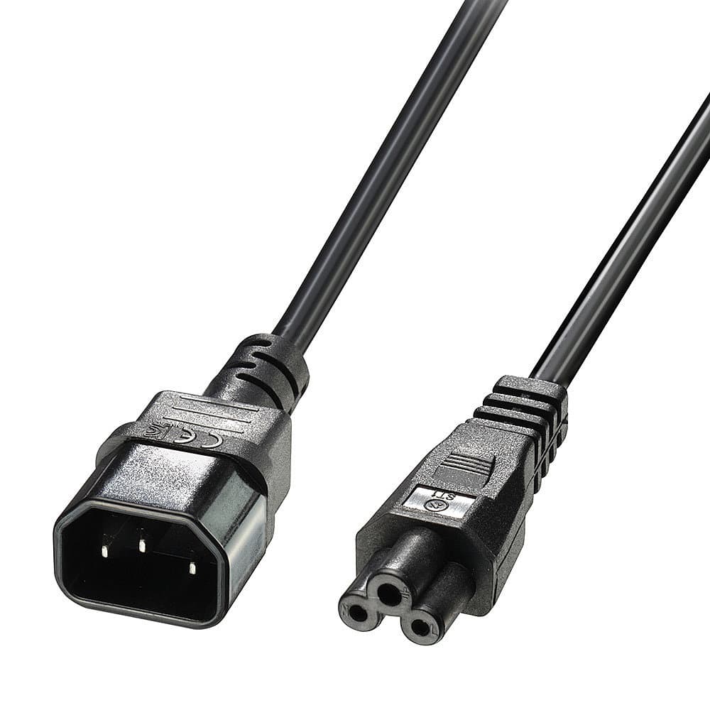 Захранващ кабел Lindy 30343, от IEC C5(м) към към IEC C14(ж), 5m