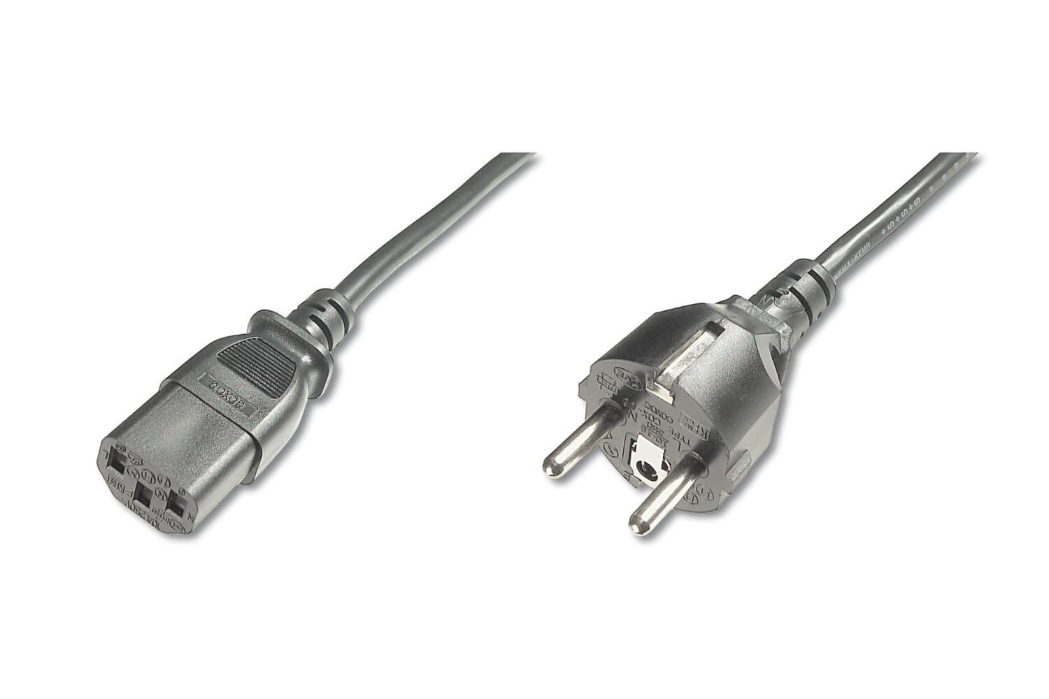 Захранващ кабел Assmann AK-440110-012-S, от Schuko(м) към IEC C13(ж), 1.2m, черен