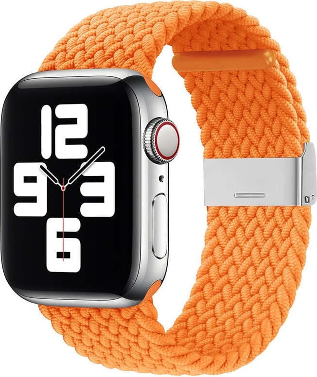 Текстилна каишка за Apple Watch 42мм, 44мм, 45мм, 46мм, Ultra, Ultra 2 49мм - HR Braided Fabric Strap (оранжев)