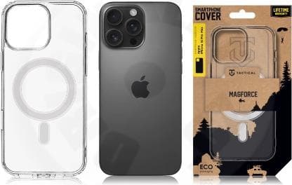 Хибриден удароустойчив кейс с MagSafe за iPhone 16 Pro Max - Tactical MagForce Hybrid Cover (прозрачен)