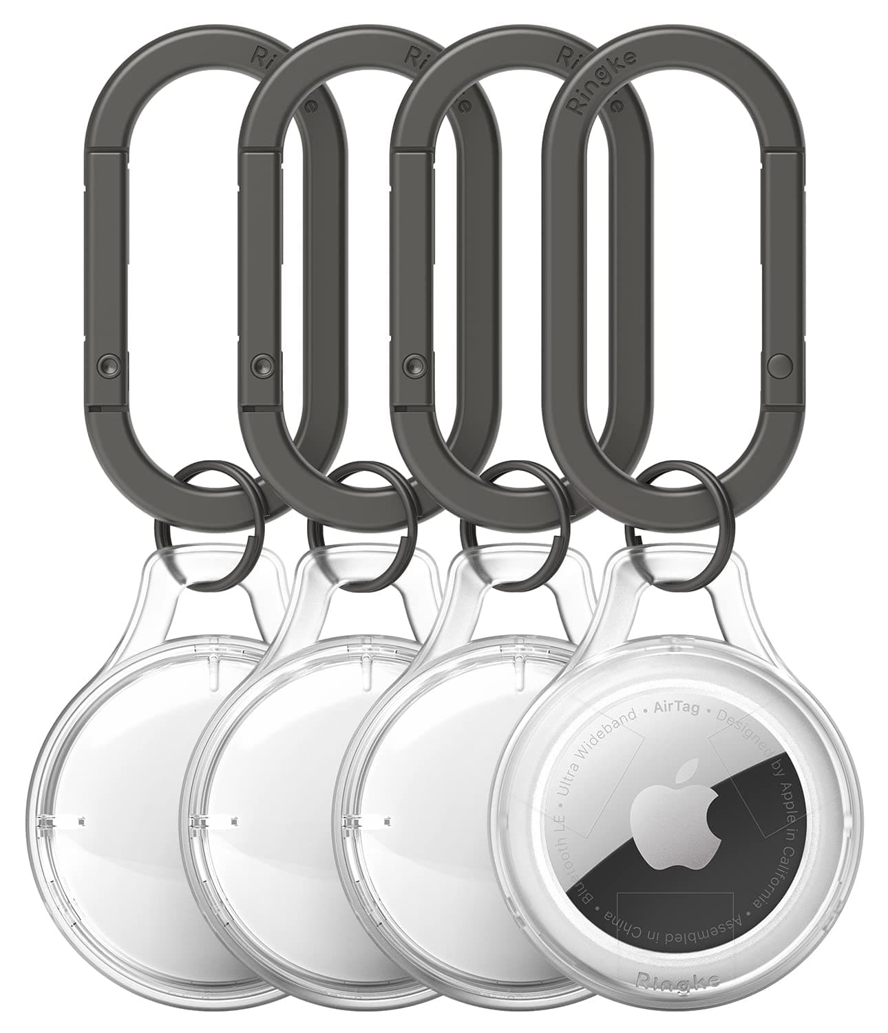 Ключодържатели Ringke Slim 4 Pack (RGK1418), за Apple AirTag, поликарбонатови, прозрачни, 4 броя