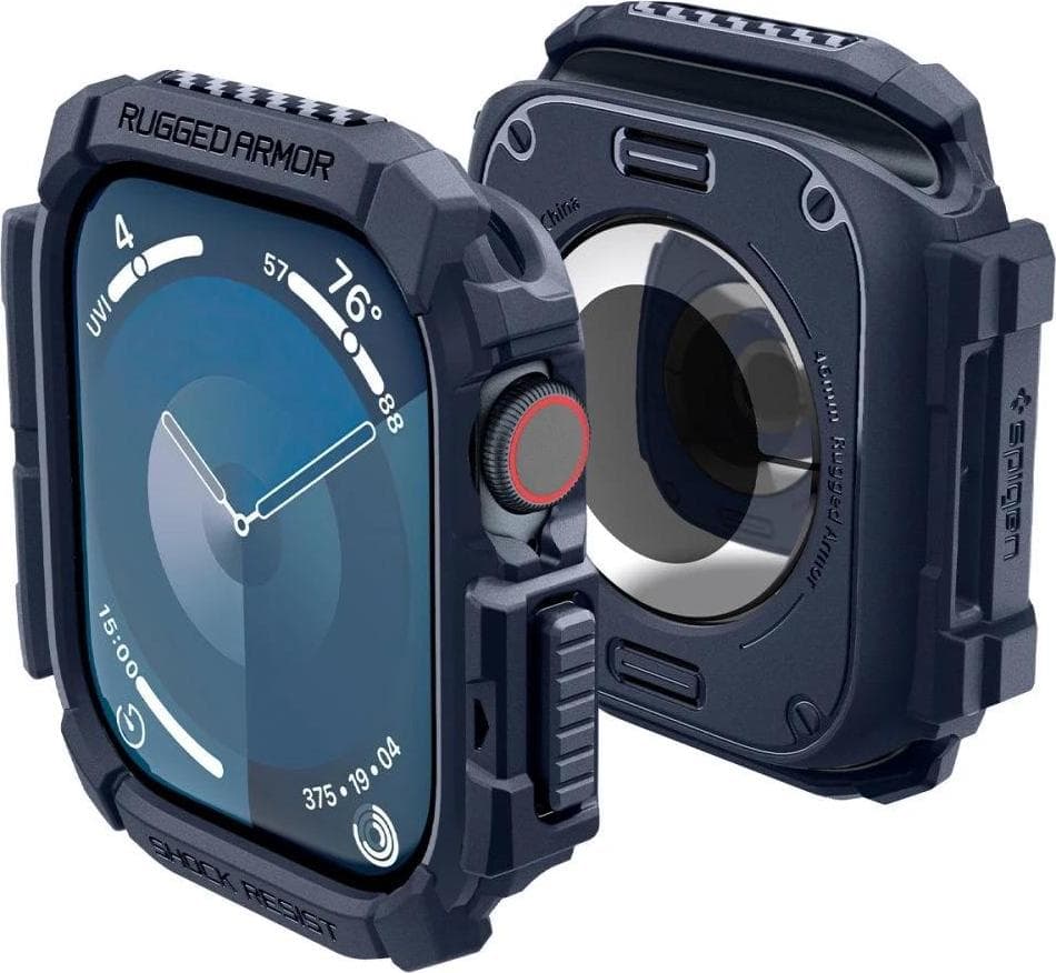 Удароустойчив TPU кейс за Apple Watch 10 46мм (2024) - Spigen Rugged Armor Case (тъмносин)