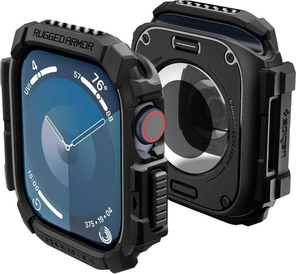 Удароустойчив TPU кейс за Apple Watch 10 46мм (2024) - Spigen Rugged Armor Case (черен)