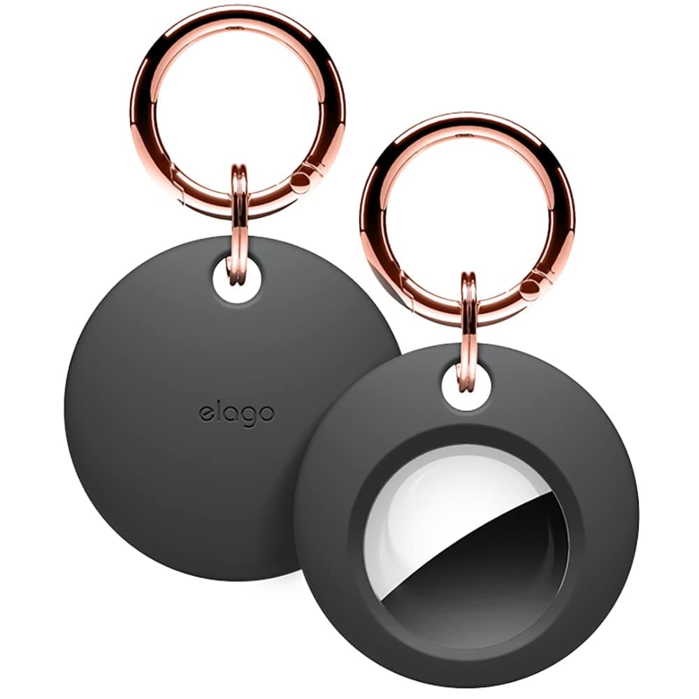 Силиконов ключодържател Elago, AirTag Basic Keychain Case - силиконов ключодържател за Apple AirTag, тъмносив