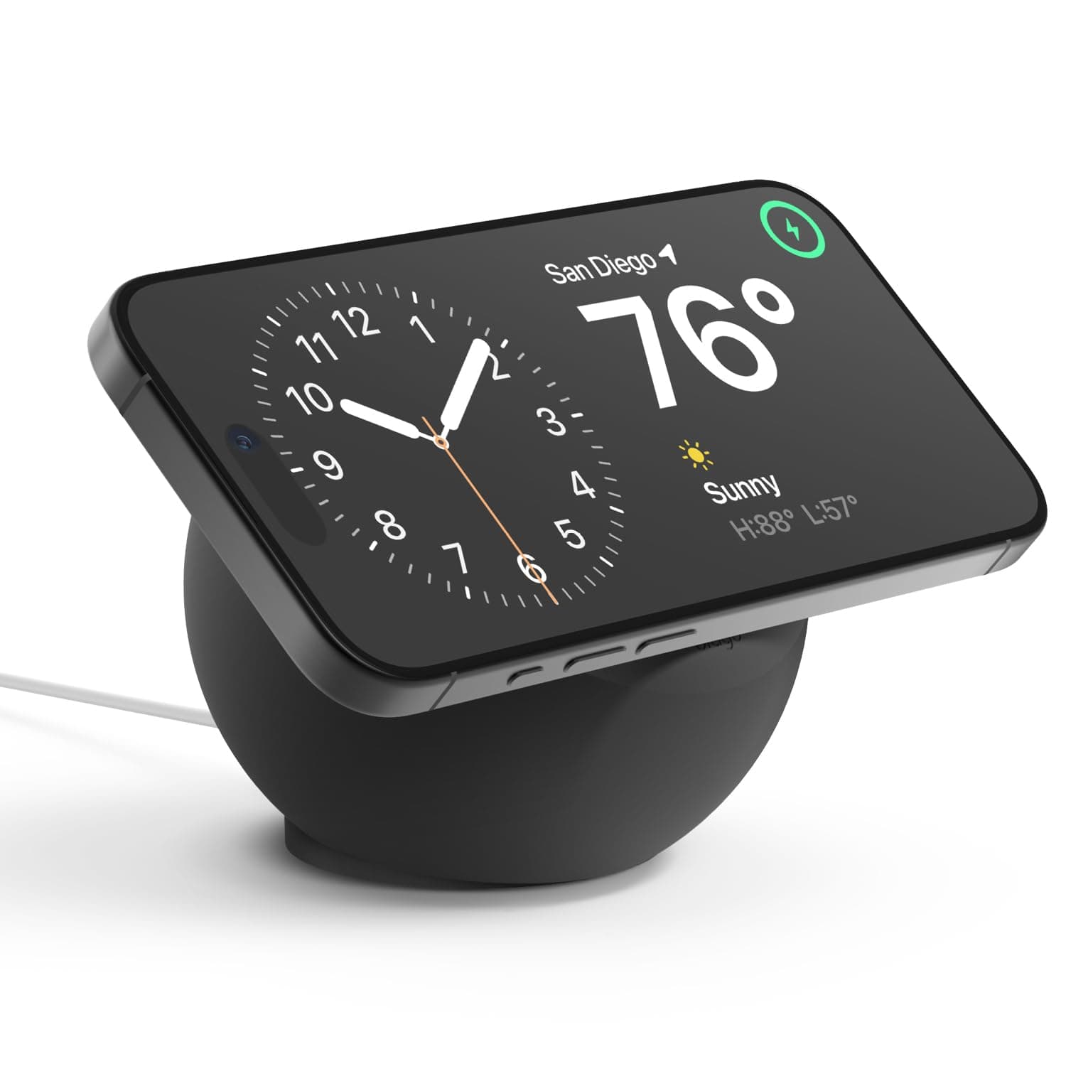 Силиконова поставка Elago, MS2 Charging Stand for MagSafe, за безжично зареждане на iPhone чрез поставяне на Apple MagSafe Charger, черен