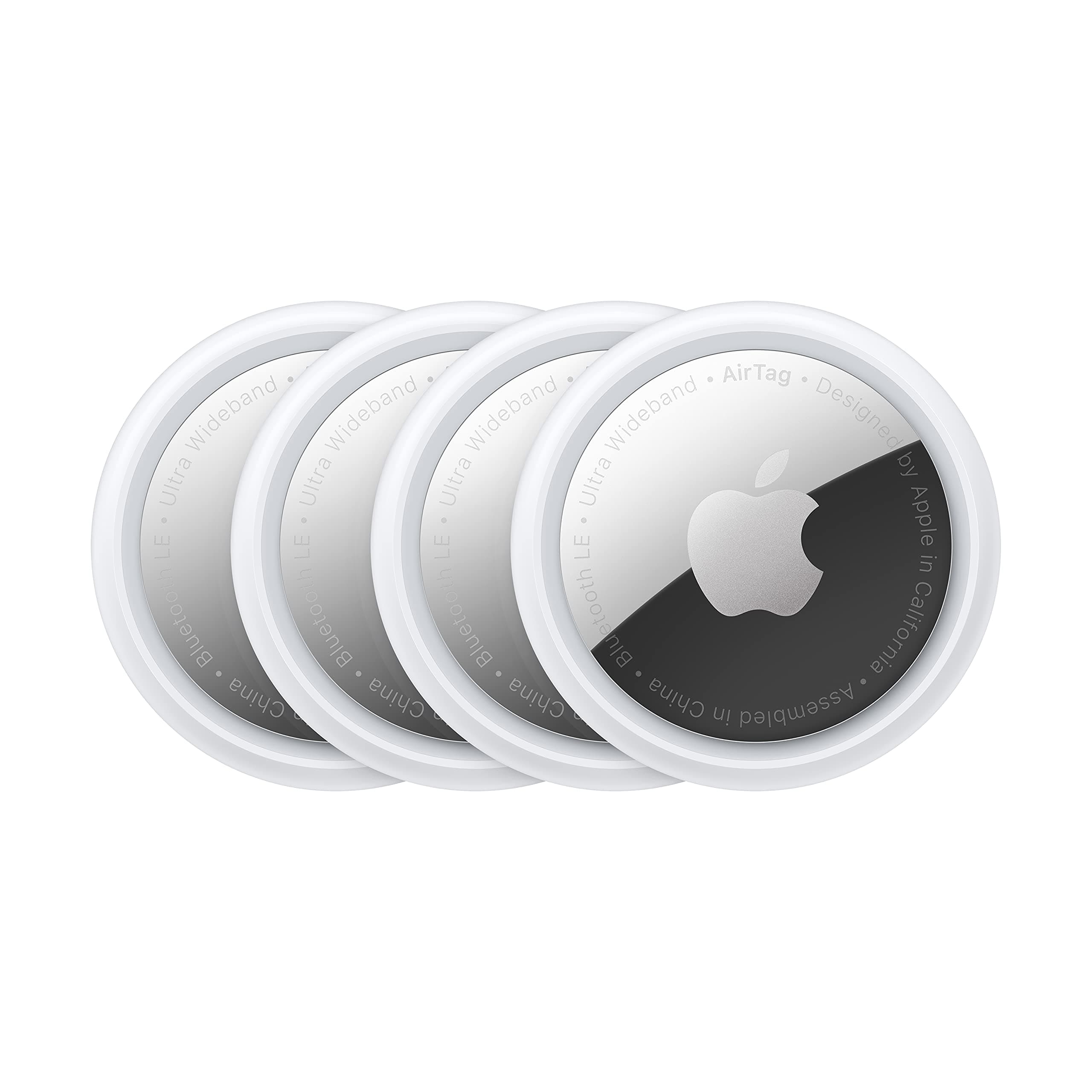Тракер Apple AirTag, 4 броя, Bluetooth, Ultra Wideband технология, бял
