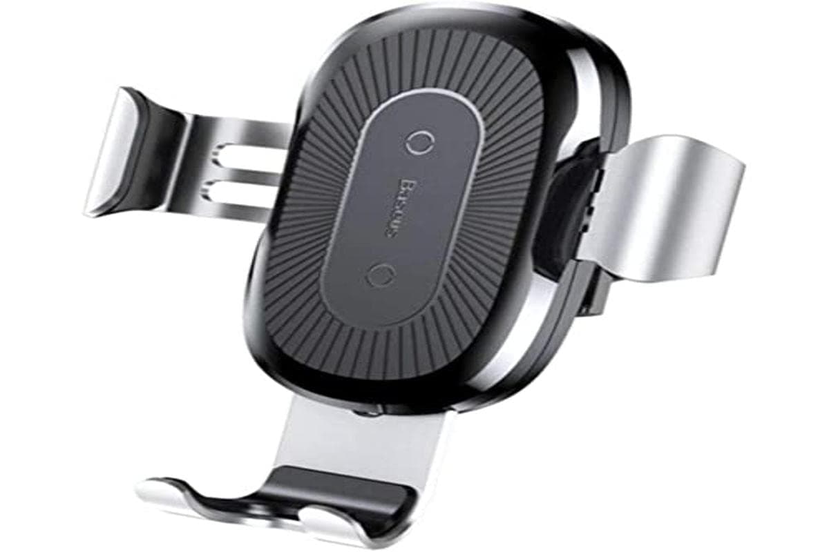 Стойка за телефон Baseus Wireless Charger Gravity Car Mount (WXYL-0S), за кола, универсална, безжично зареждане, за телефони с размери до 6.5" (16.51 cm), сребриста