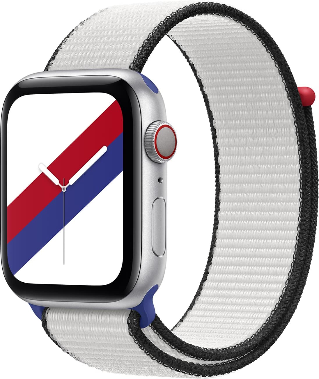 Оригинална текстилна каишка за Apple Watch 42мм, 44мм, 45мм, 46мм, Ultra, Ultra 2 49мм - Apple South Korea Sport Loop (бял-черен)