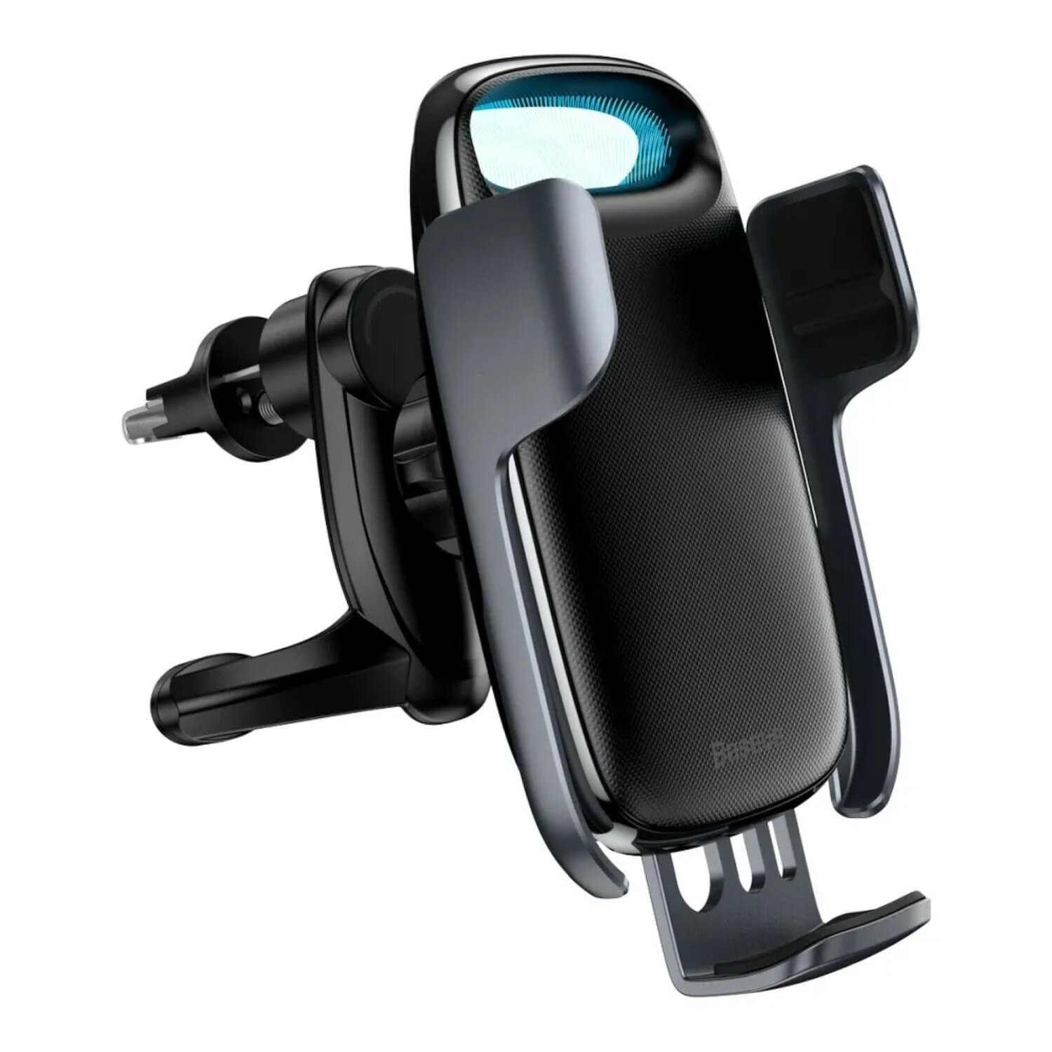 Стойка за телефон Baseus Milky Way Wireless Charger Car Vent Mount (WXHW02-01), за кола, универсална, за телефони с размери от 4" до 6.5", Qi безжично зареждане, microUSB, черна