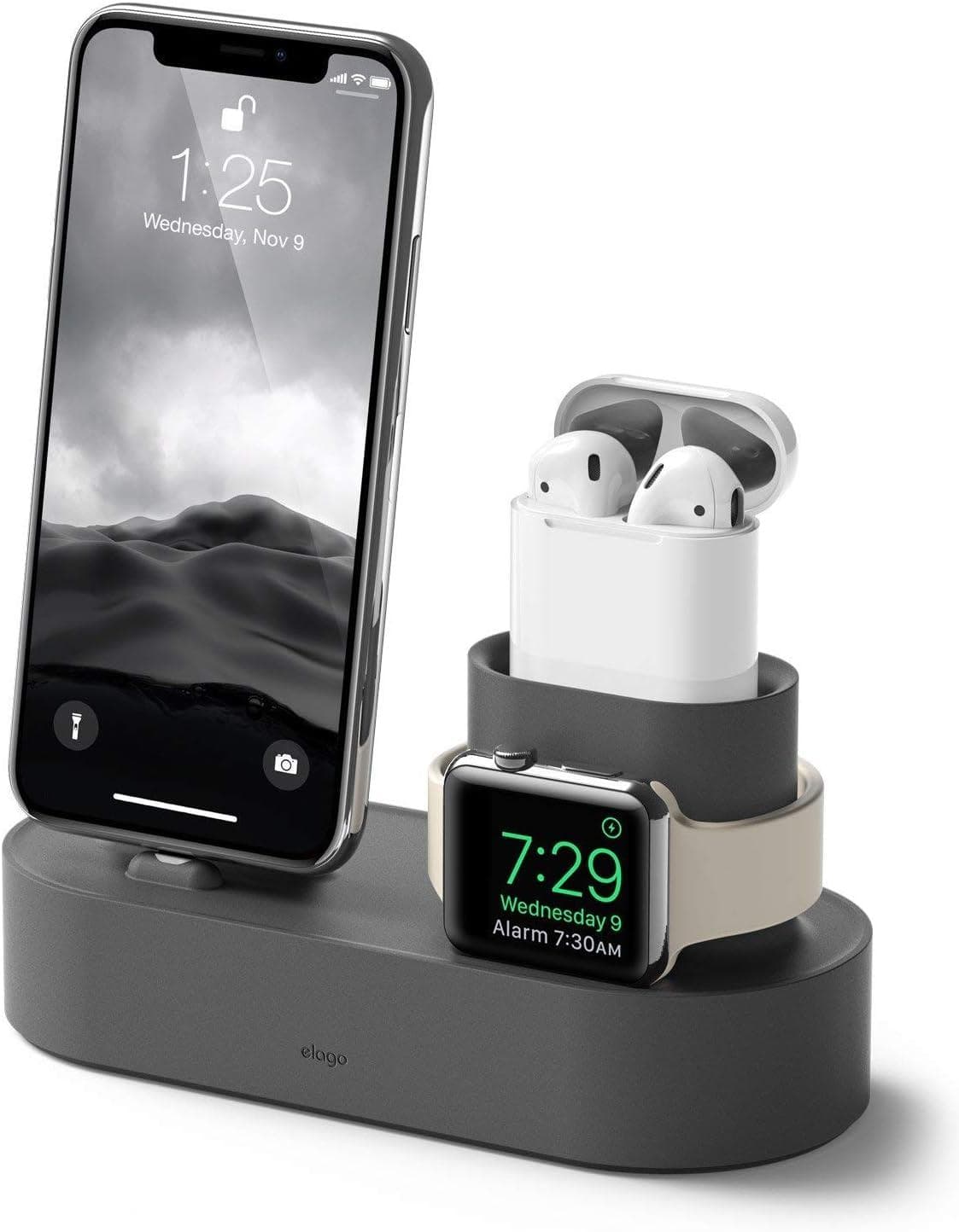 Стойка Elago Trio Charging Hub, силикон, черна