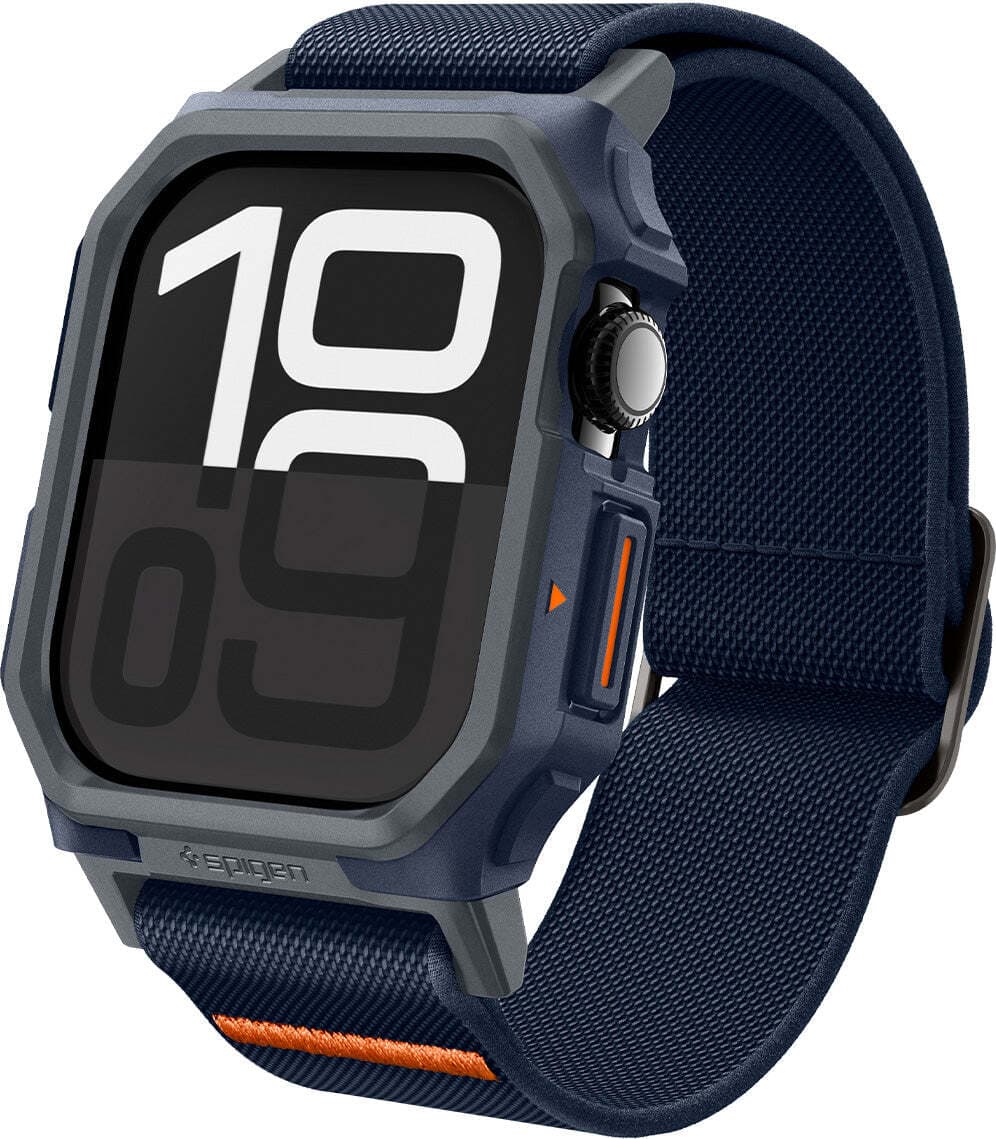 Удароустойчив TPU кейс с вградена каишка за Apple Watch 10 46мм (2024) (тъмносин) - Spigen Lite Fit Pro