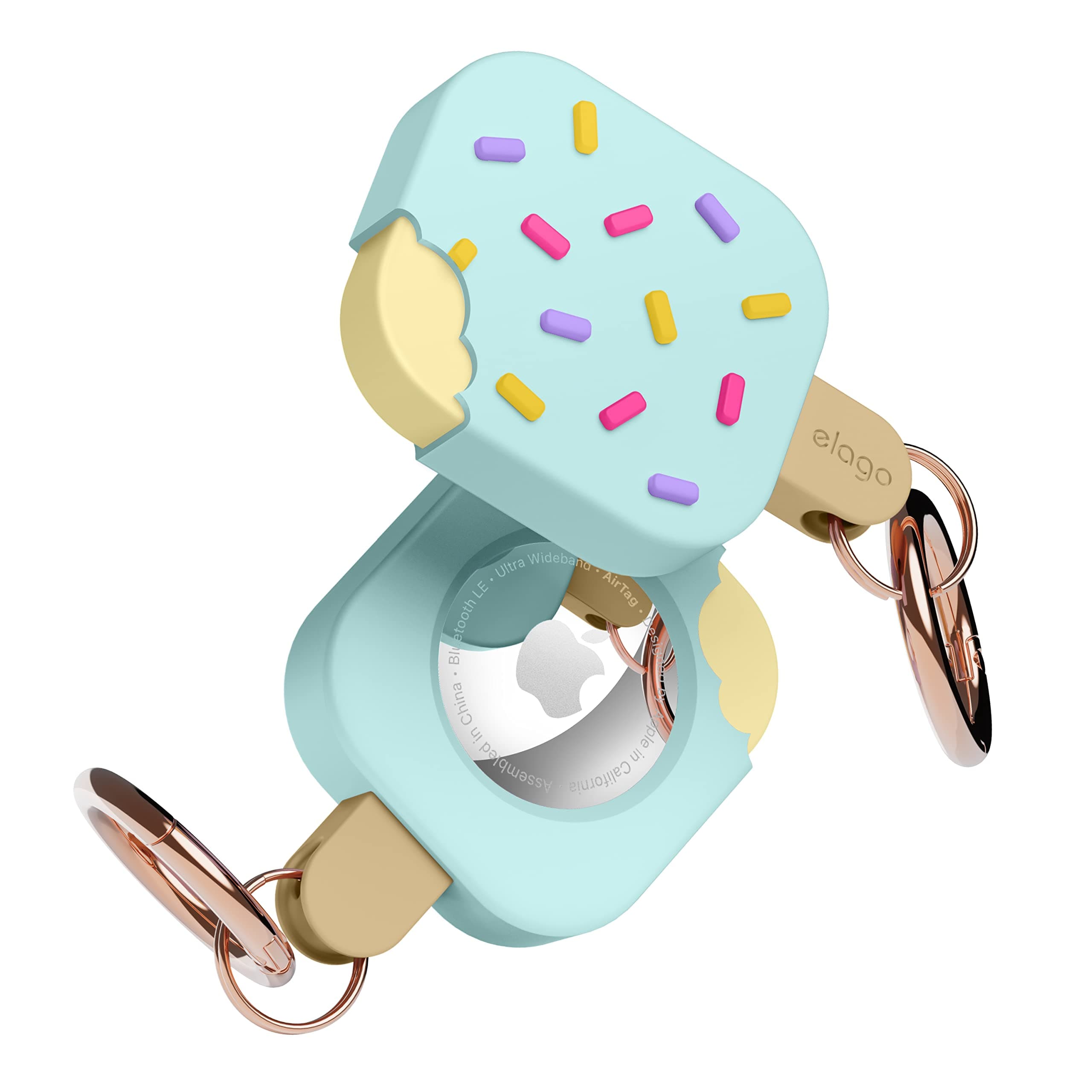 Ключодържател Elago AirTag Ice Cream Case, за Apple AirTag, силиконов, зелен