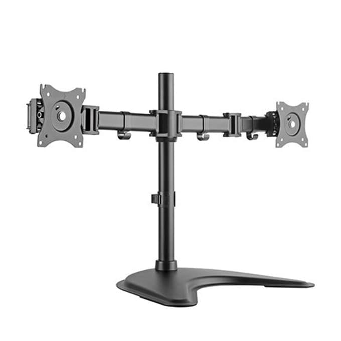 Стойка за монитор Lumi LDT07-T024, за плот, до 27", VESA до 100 x 100, до 8 кг, за 2 монитора, черен