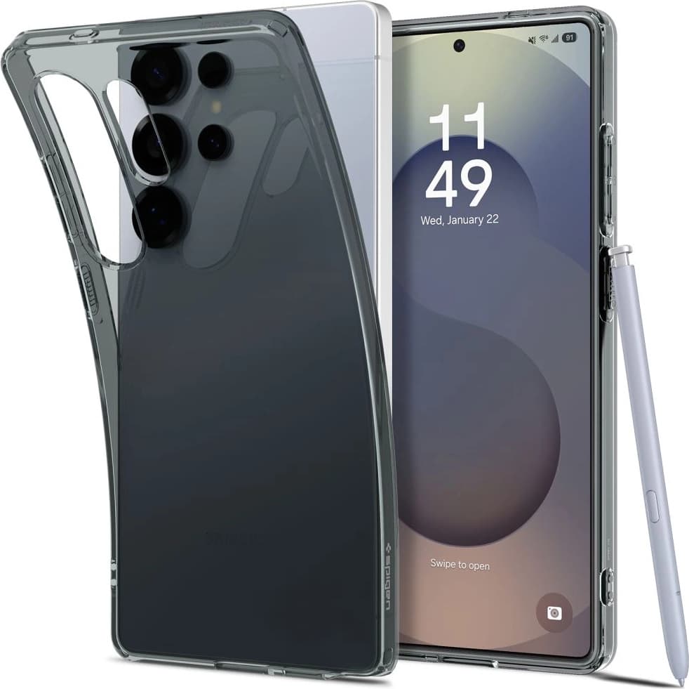 Тънък силиконов (TPU) калъф за Samsung Galaxy S25 Ultra (черен-прозрачен) - Spigen Liquid Crystal Case