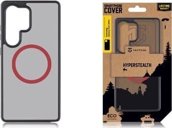 Хибриден удароустойчив кейс с MagSafe за Samsung Galaxy S25 Ultra - Tactical MagForce Hyperstealth 2.0 Cover (черен-червен)