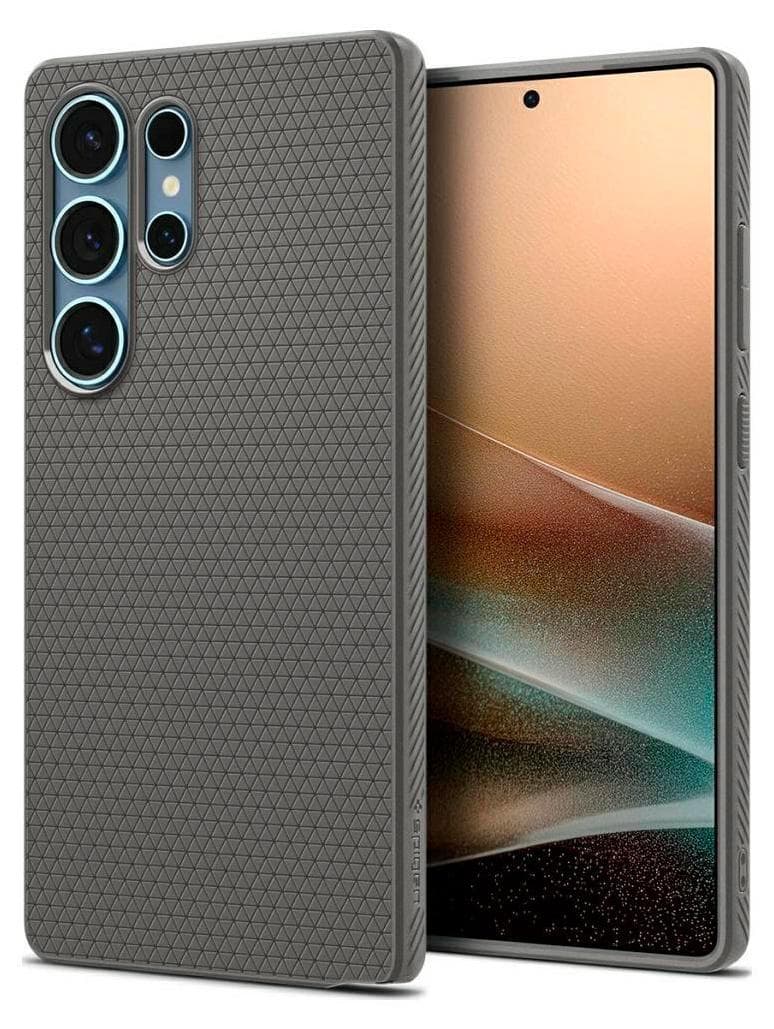 Силиконов (TPU) калъф с висока степен на защита за Samsung Galaxy S25 Ultra - Spigen Liquid Air Case (сив)