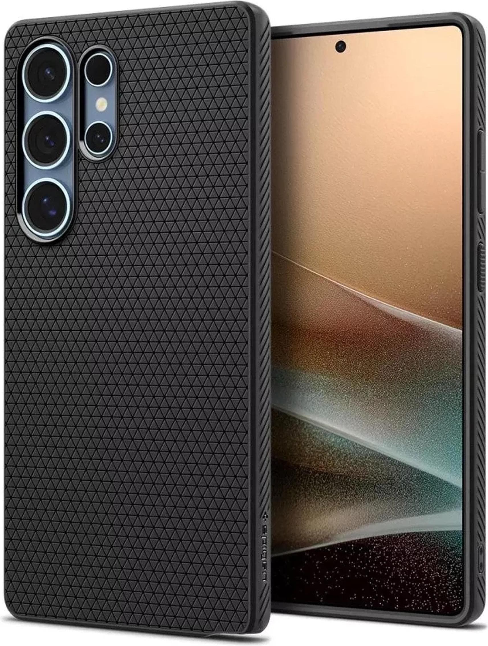 Силиконов (TPU) калъф с висока степен на защита за Samsung Galaxy S25 Ultra - Spigen Liquid Air Case (черен)