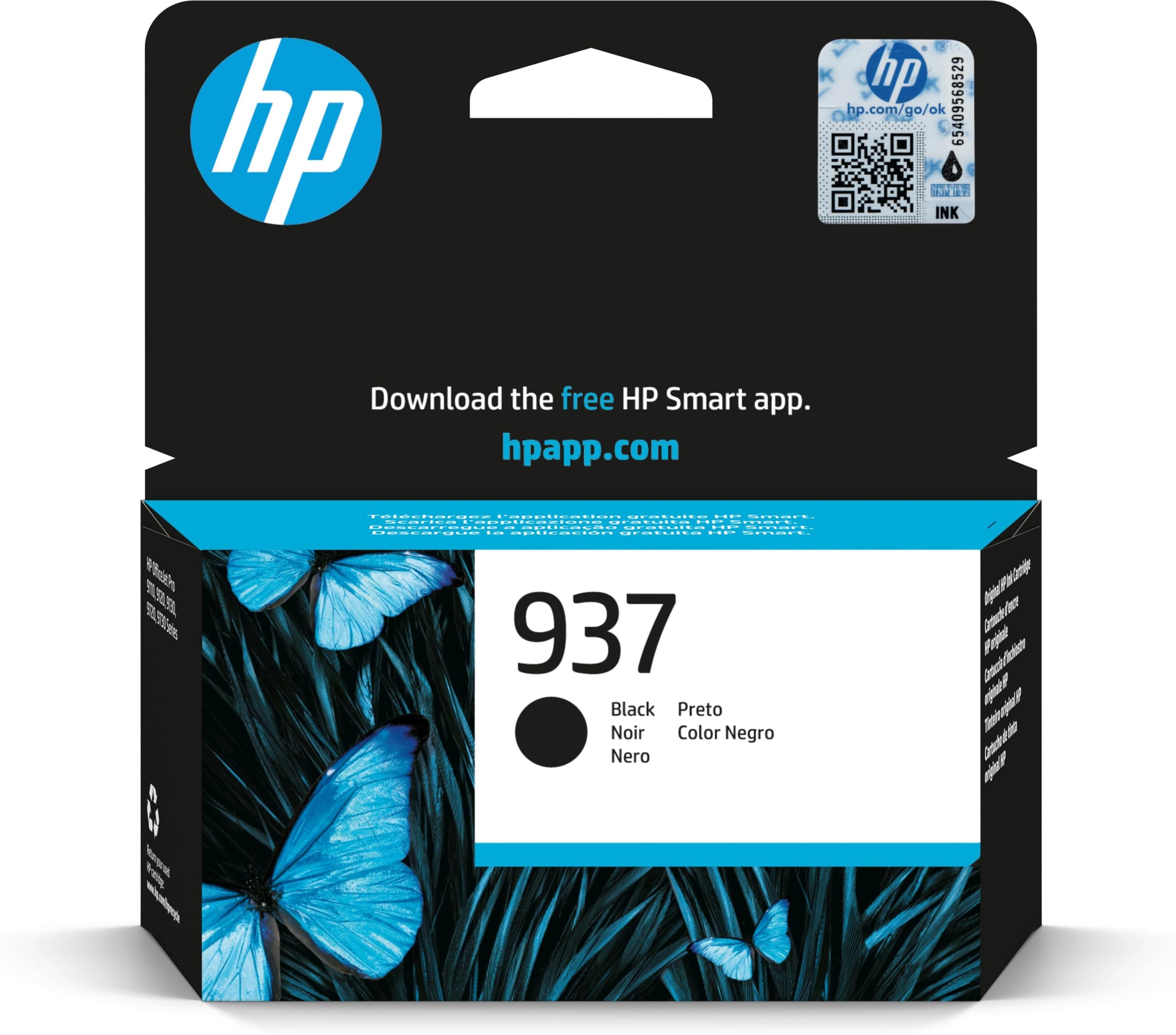 Оригинална черна касета с мастило HP 937