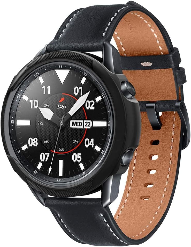 Качествен силиконов (TPU) кейс за Samsung Galaxy Watch 3 45mm - Spigen Liquid Air Case (черен)