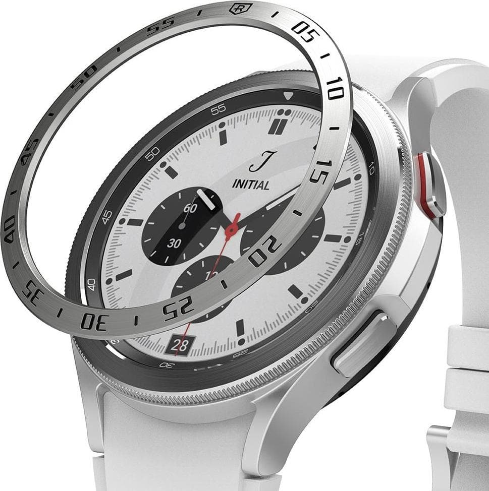 Рамка от неръждаема стомана с висока степен на защита за Samsung Galaxy Watch 4 Classic 42мм - Ringke Bezel Styling Stainless Steel (сребрист)