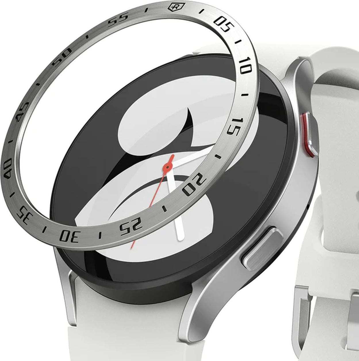 Рамка от неръждаема стомана с висока степен на защита за Samsung Galaxy Watch 5, Galaxy Watch 4 40мм - Ringke Bezel Styling Stainless Steel (сребрист)