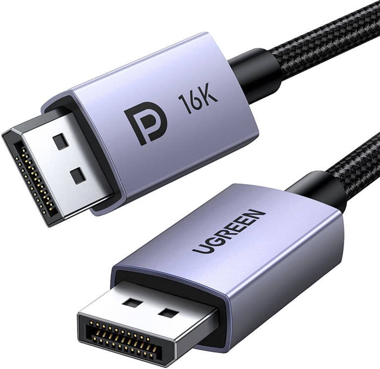 Кабел DisplayPort към DisplayPort с поддръжка на 8K (100 см) - Ugreen DisplayPort 2.1 to DisplayPort 2.1 Cable 16K (черен)
