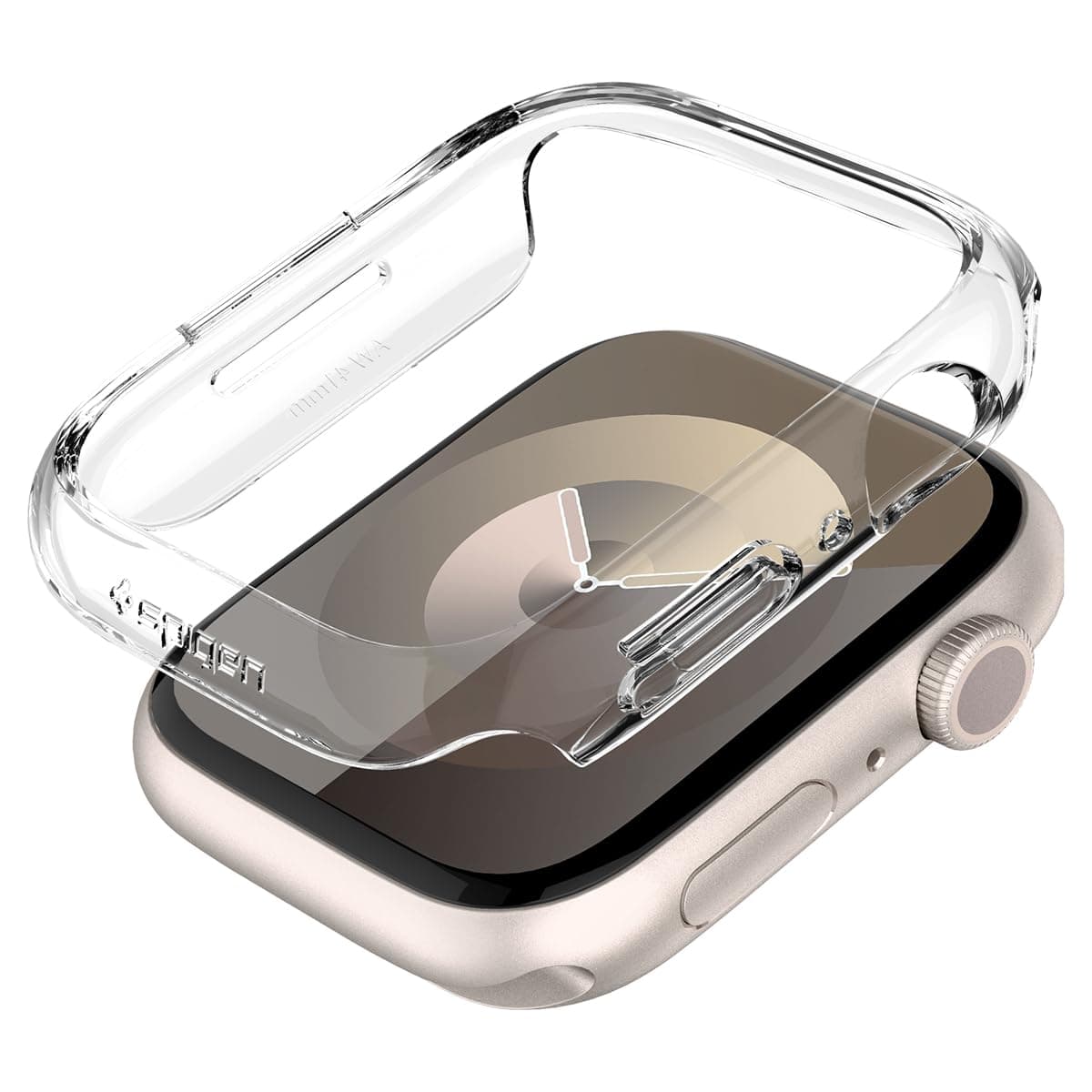 Качествен твърд кейс за Apple Watch 7 41мм - Spigen Thin Fit Case (прозрачен)