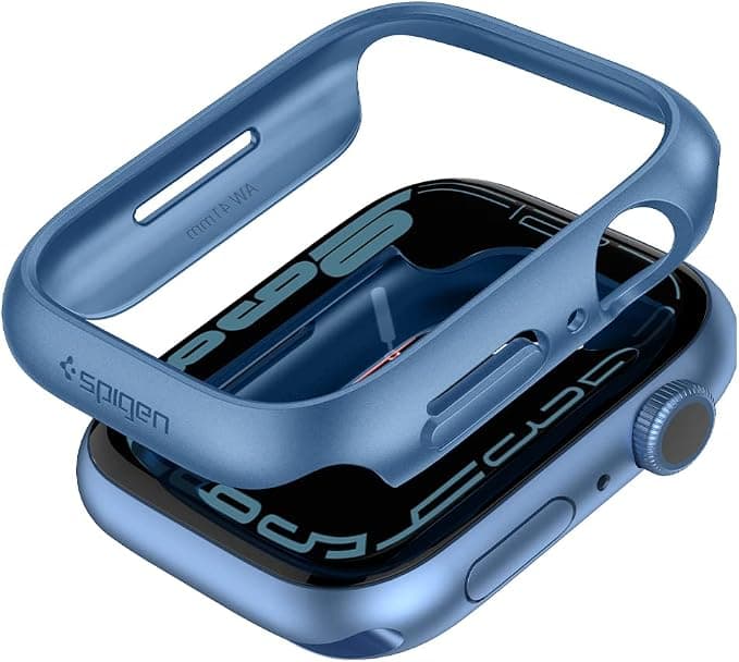 Качествен твърд кейс за Apple Watch 7 41мм - Spigen Thin Fit Case (син)