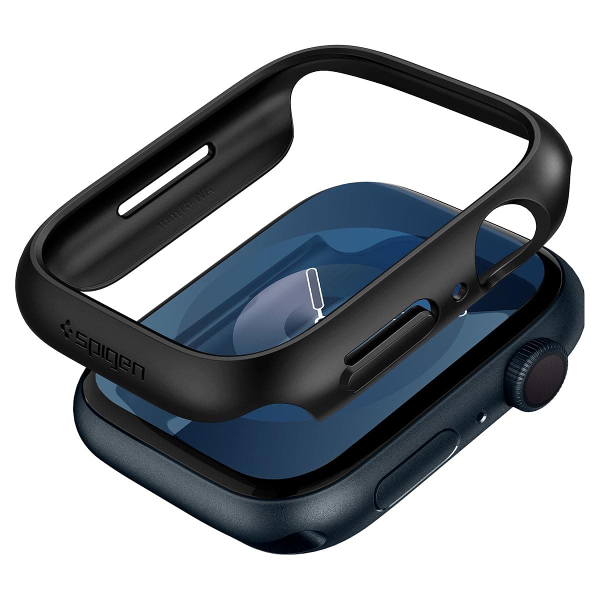 Качествен твърд кейс за Apple Watch 7 41мм - Spigen Thin Fit Case (черен)