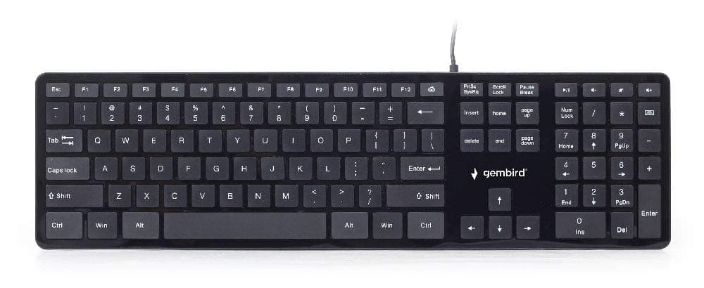 Клавиатура Gembird KB-MCH-02, жична, slim дизайн, черна, USB