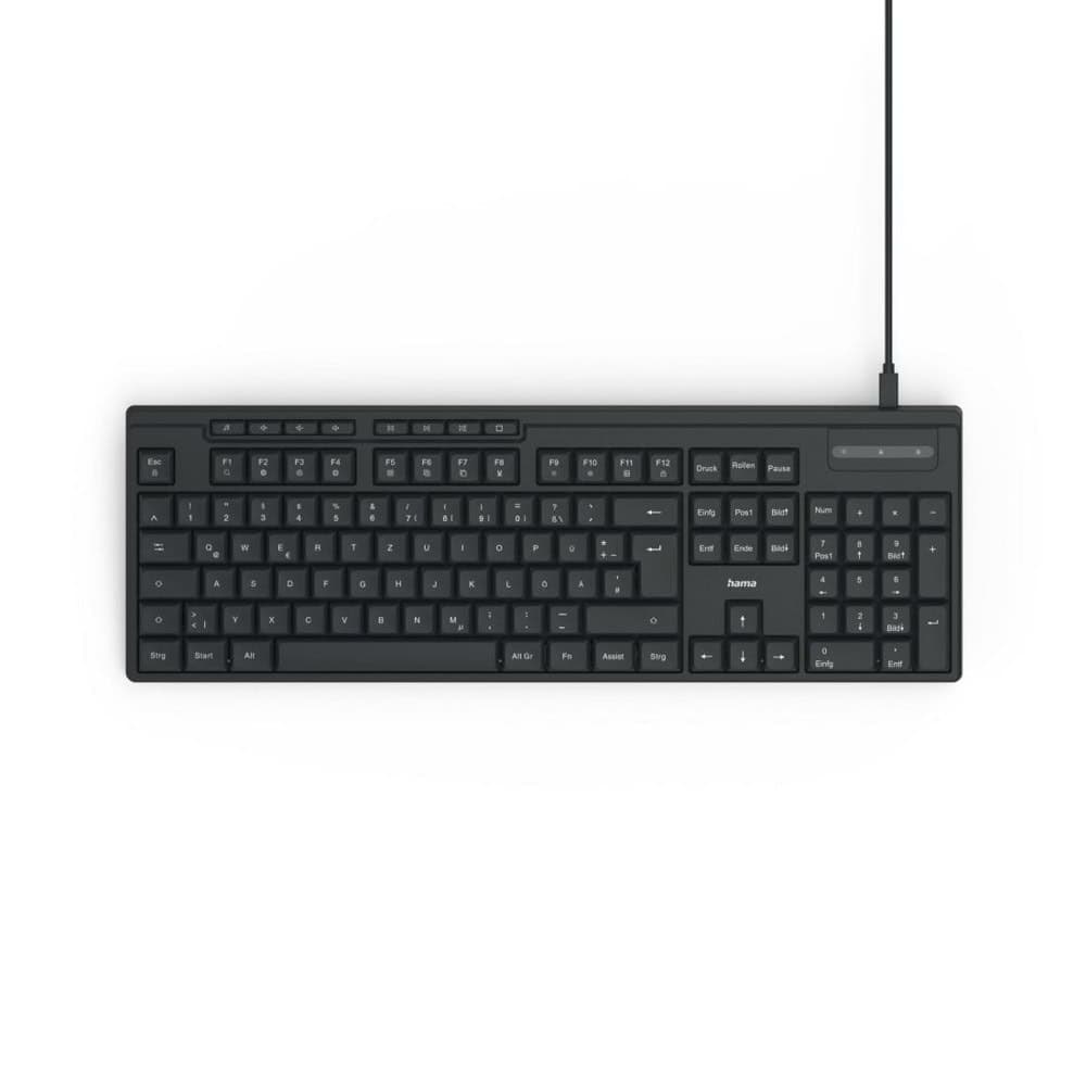 Клавиатура Hama CK-200, мултимедийни бутони, БДС кирилизация, черна, USB