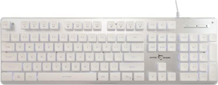 Клавиатура White Shark GK-003241, 105 клавиша, бяла подсетка, Anti-Ghosting, бяла, USB