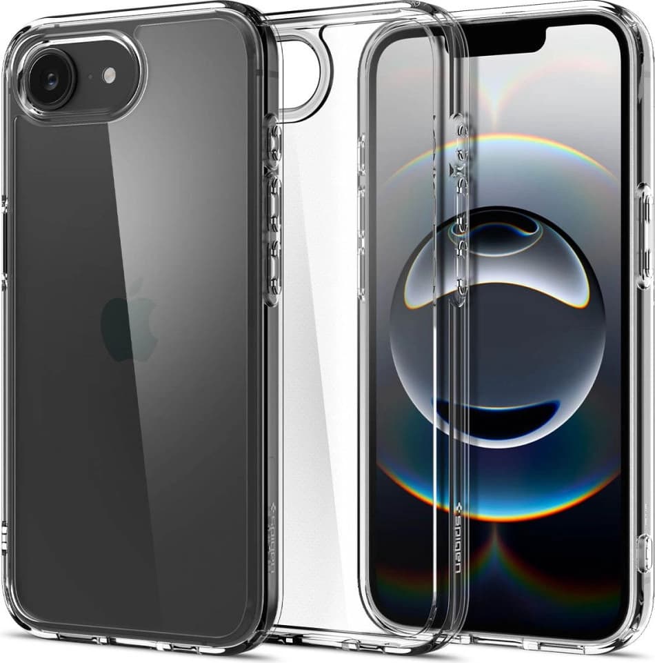 Хибриден кейс с висока степен на защита за iPhone 16e - Spigen Ultra Hybrid Case (прозрачен)